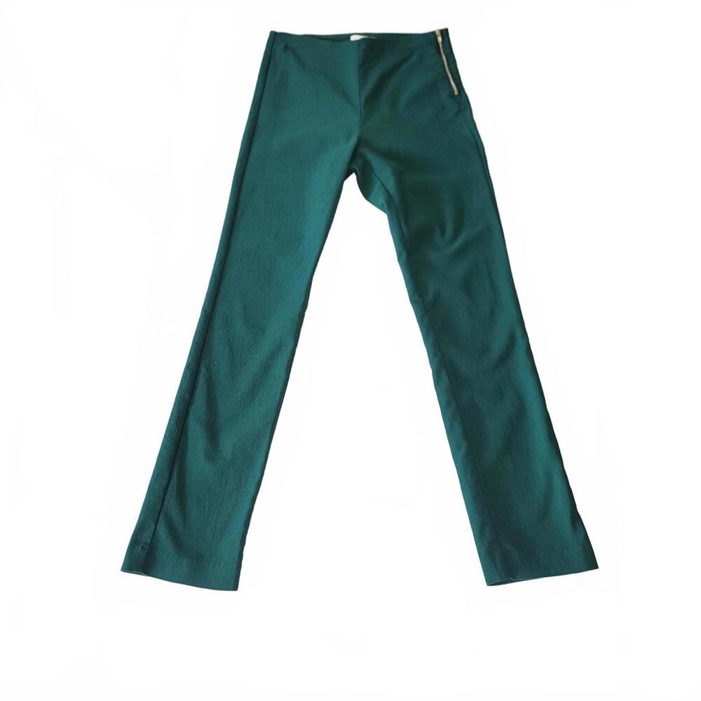 H&M Womens Millenium Skinny Corsair High Rise Stretch Pants Zip Leggings 6 Teal